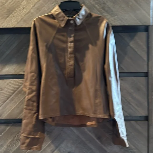 Marissa Webb | Tops | Marissa Webb Lamb Leather Button Up Shirt | Poshmark